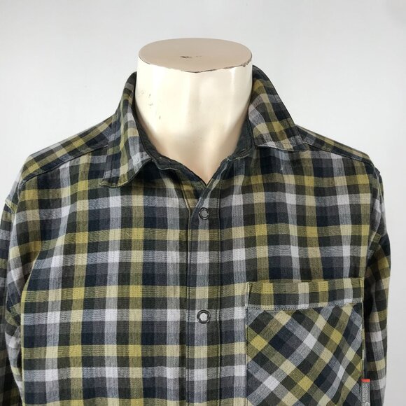 MOUNTAIN HARDWEAR - MEN'S M/L - MULTICOLOR CHECK LONG SLEEVE SNAP COLLARED SHIRT - Picture 2 of 6